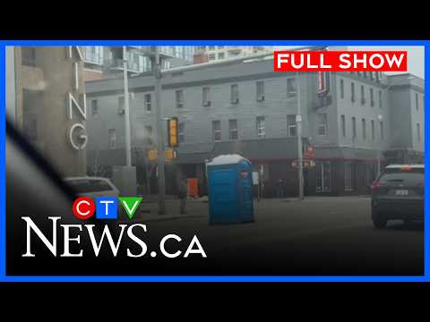 Port-a-potty weaving through traffic in heavy winds | CTV News Edmonton at 11:30 for April 24, 2026