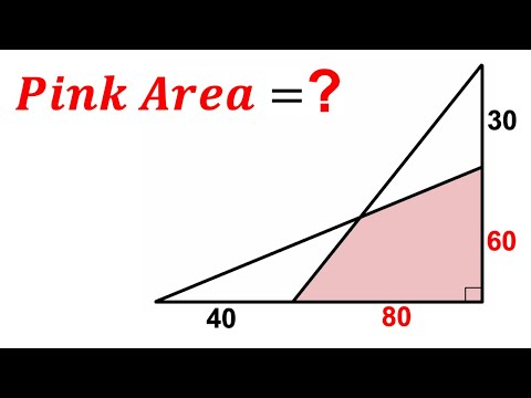 Can you find area of the Pink shaded Quadrilateral? | (Right Triangles) | #math #maths | #geometry