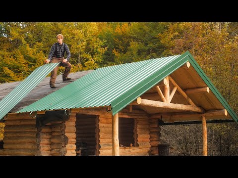 I'm Finishing The Metal Roof on My Log Cabin | Visiting The Old Property | EP24