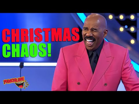 Steve Harvey Can’t Stop Laughing at Christmas Family Feud Answers