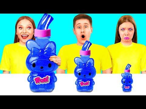 Cabaran Pinggan Besar, Sederhana dan Kecil | Cabaran Makanan Lucu