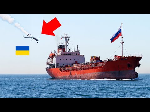 Watch Ukrainian Drones OBLITERATE a Russian Ship