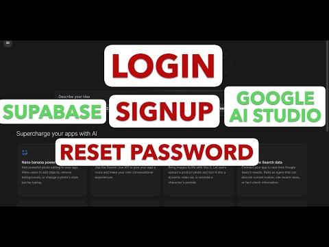 Build Login, Signup & Reset Password in Google AI Studio Apps with Supabase (Step-By-Step Guide)