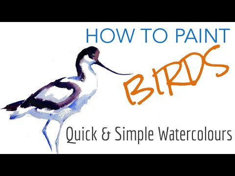 Ep 2 - How to PAINT BIRDS - Quick simple watercolour of an Avocet