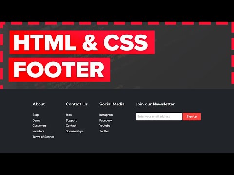 How to Make a Footer in HTML and CSS for Beginners Tutorial - Fully Responsive