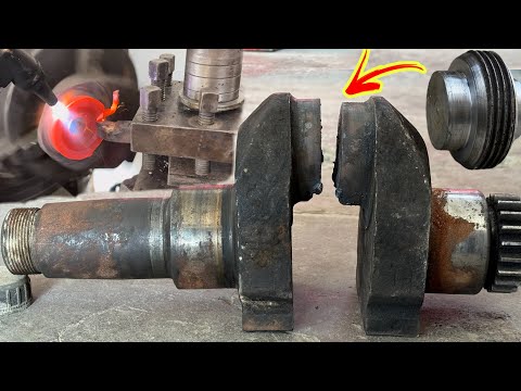Priceless Engineering // A broken antique model Peter engine crankshaft repaired by engineering work