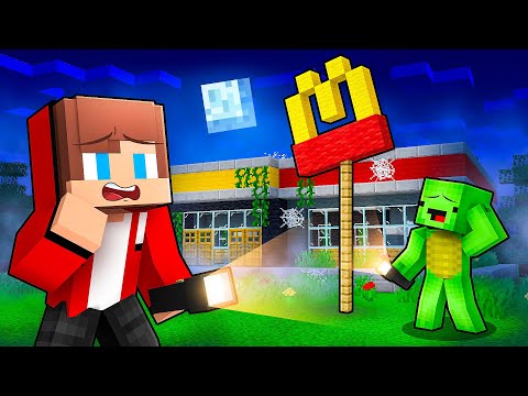 JJ and Mikey Found SCARY MCDONALDS in Minecraft - Maizen