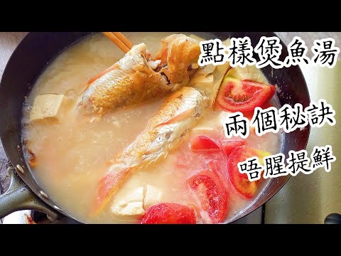 香濃魚白湯/如何煲魚湯/紅衫魚豆腐蕃茄湯/完全唔腥/粵語中字