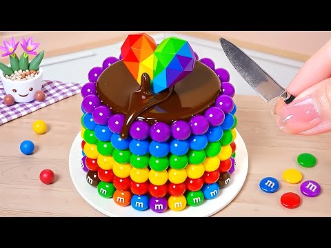 Rainbow Heart Candy Cake Design 🍫 Colorful Mini Dessert Decorating 🌈  Cake In Wonderland