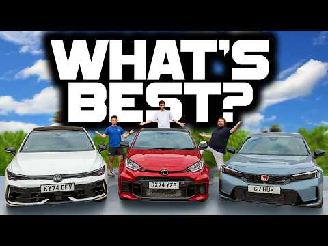 The Ultimate Hot Hatch Triple Test | Honda Civic Type R vs GR Yaris vs VW Golf R