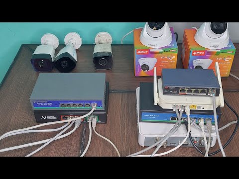 How to connect multiple poe switch with NVR and Router| IP Camera & POE Switch Wiring Connection