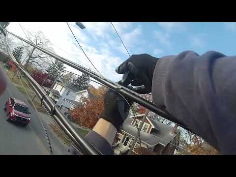 Aerial fiber internet install