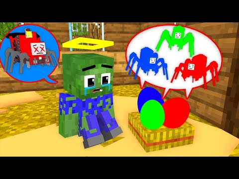 Angel Poor Zombie and Choo Choo Charles - Minecraft Animation