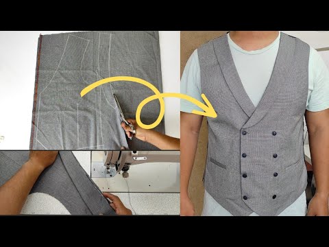 Sewing a men's vest | Vest sewing for beginners | Vest sewing tutorial