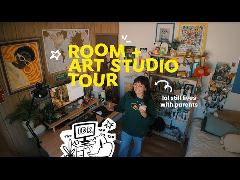My Small Art Studio Setup ✶ Room & Desk Tour ✏️🌷 working from home | artist diaries vlog