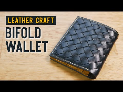 [leather craft]making a intrecciato bifold wallet + PDF pattern