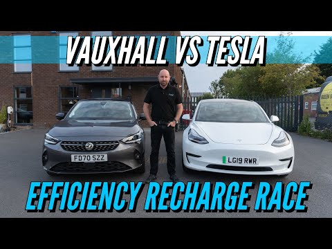 Tesla Model 3SR+ efficiency v Vauxhall Corsa-e 370 miles in a day (cannot be done says Guy Martin🤔)