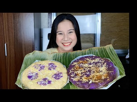Gagawa Tayo ng Puto Biñan With A Twist. Sympre Mas Pinasarap Ito Dahil May Ube Halaya At Gatas