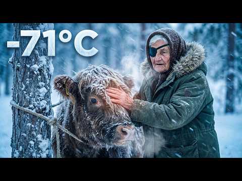 She found an abandoned cow, tied to a tree and left to freeze to death in Siberia at 71°C.