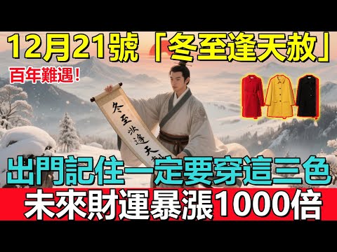 百年難遇!12月21號,農歷十一初二日,「冬至逢天赦」,出門記住一定要穿這三色,穿對一色得天赦,未來財運暴漲1000倍!