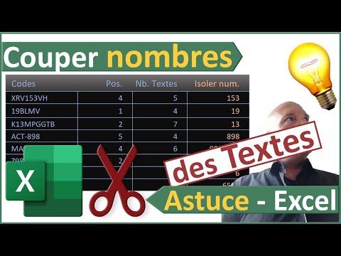 Isoler les chiffres au milieu des textes Excel
