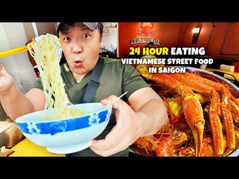 24 Hours Vietnamese STREET FOOD Tour + BIGGEST Bánh mì in Saigon Vietnam