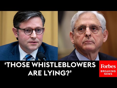 Mike Johnson Grills Attorney General Merrick Garland On Testimony From Hunter Biden Whistleblowers