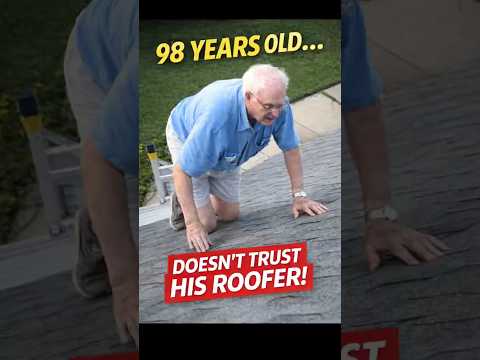 98-Year-Old Homeowner Climbs on His Roof to Check the Work Himself 😂🏠
