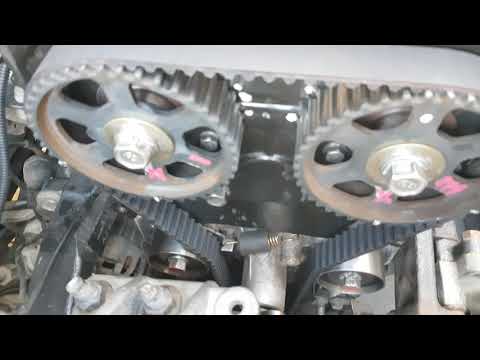 установка шестерён распредвала Kia Spectra 1.6 . Метки при замене ремня ГРМ Киа Сектра