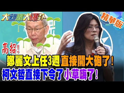 高招!鄭麗文上任3週直接開大砲了!柯文哲直接下令了小草嗨了!【#大新聞大爆卦】精華版3 @大新聞大爆卦HotNewsTalk
