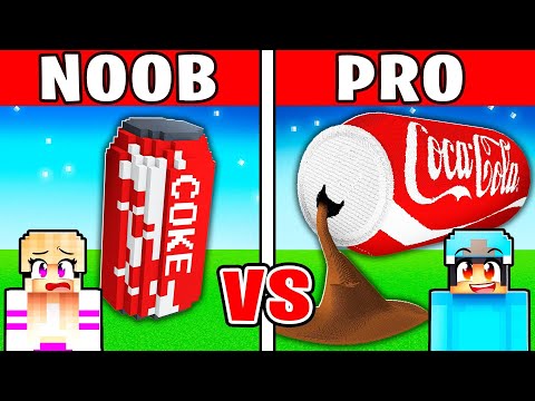 NOOB vs PRO: COCA COLA House Build Challenge in Minecraft