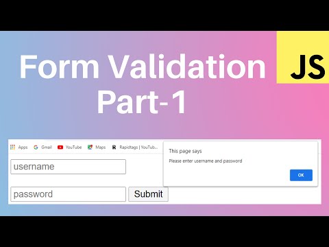 username and password form validation in javascript in hindi | Javascript tutorial for beginners -37