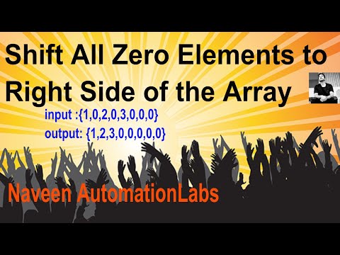 Shift All Zero Elements to Right Side of the Array - Java interview Question
