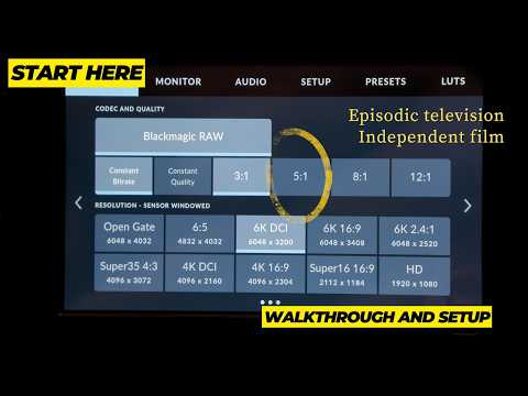 Initial setup of the BLACKMAGIC DESIGN Pyxis 6K camera for filming