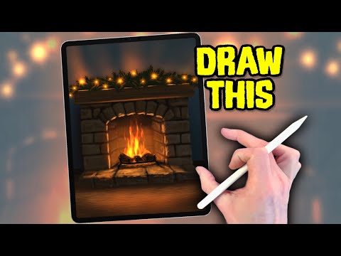 PROCREATE Fireplace Drawing Tutorial - in EASY steps
