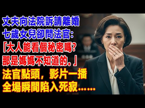 【真實故事】🔥丈夫訴請離婚，七歲女兒卻問法官：「法官大人，我可以給你看個媽媽不知道的秘密嗎？」法官點頭。影片一播，全場瞬間死寂。🎥💔 | 父母子女冲突 | 真實故事 | 故事分享 | 情感故事