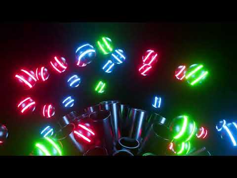 2 Hours 4K Futuristic Neon Spheres Exploding from Steel Tubes I Screensaver for Meditation