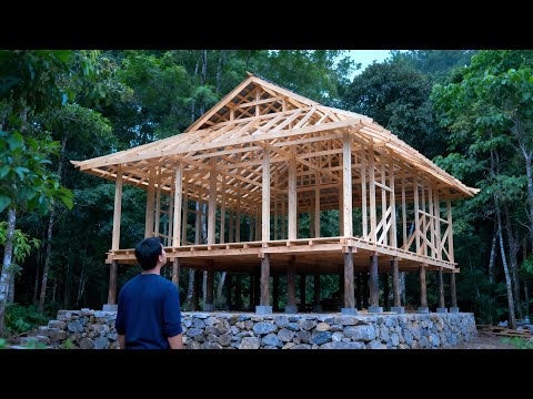 The man spent 90 days to build a WOODEN HOUSE that will last for 100 years | By @chúctònbình