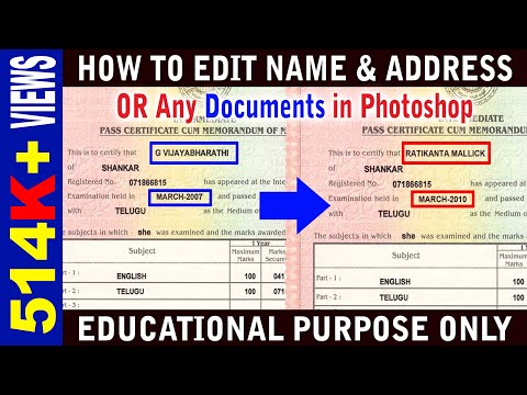 How to Edit Document and Certificate in Photoshop - Document or Certificate ko edit kaise karen 2022
