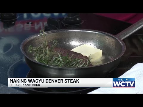 Making Wagyu Denver steak ahead of Cleaver and Cork
