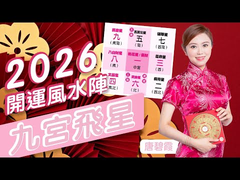 2026年開運風水陣九宫飛星 | 馬年太歲位在丙午丁 即是XX面 | 三煞位和歲破位都是正X的位置 都不宜動土 |   九紫喜慶位在XX的位置 不宜太雜亂