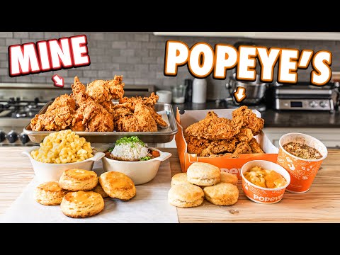 Making Popeye’s Fried Chicken Meal At Home | But Better