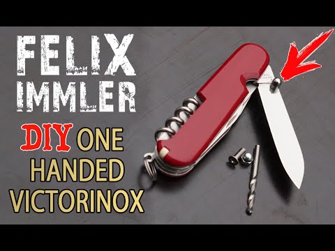 Great Swiss Army Knife Modification! How to transfer a standart Victorinox into a one handed blade.