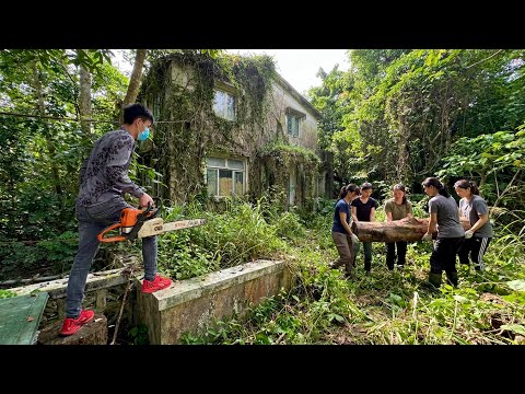 Mysterious villa buried under overgrown grass revealed | Amazing cleanup and transformation