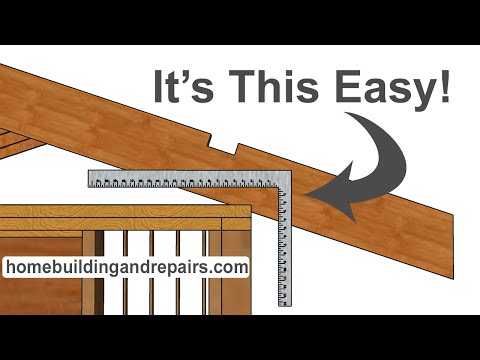 How To Calculate Gable Roof Rafter, Blocking And Stud Angles With Framing Square And Roof Ratios