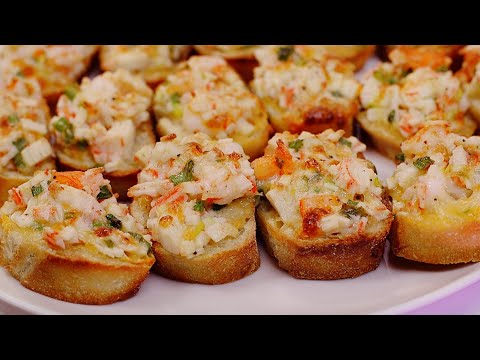 Shrimp & Imitation Crab Toast, Best Appetizer for Parties!