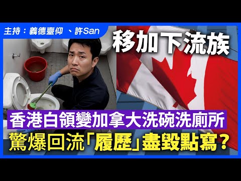 【移加下流族】香港白領變加拿大洗碗洗廁所，驚爆回流「履歷」盡毀點寫？