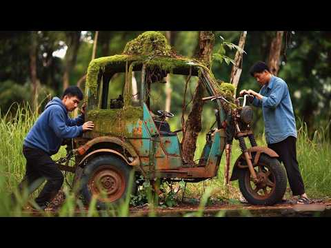 Restoration of an Abandoned Construction Truck //  Restoring a Rusty Tricycle Into a New Dump Truck