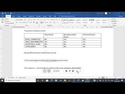 Transaction Isolation Levels   Spring @Transactional