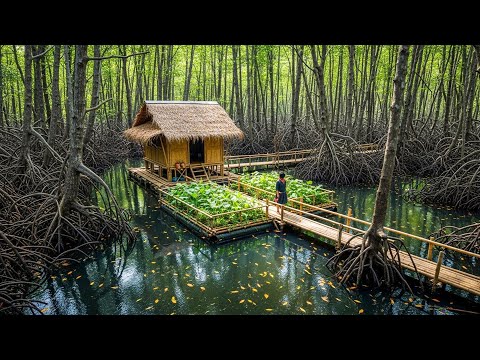 167 Days of Survival in a Wet Swamp and Making a Bamboo Fishing Cage, No Food, No Fire, Bushcraft
